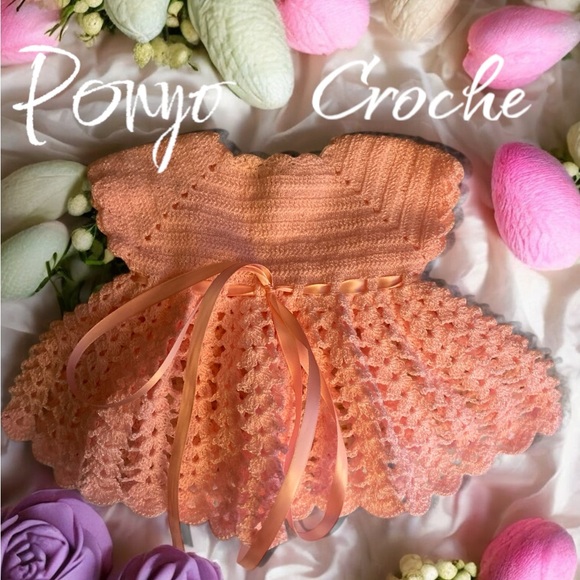 Pink Crochet Baby Girl Dress - Picture 1 of 3